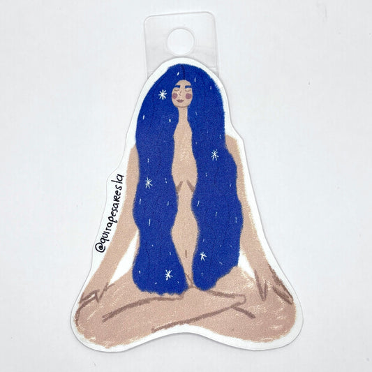 Sticker chica meditación