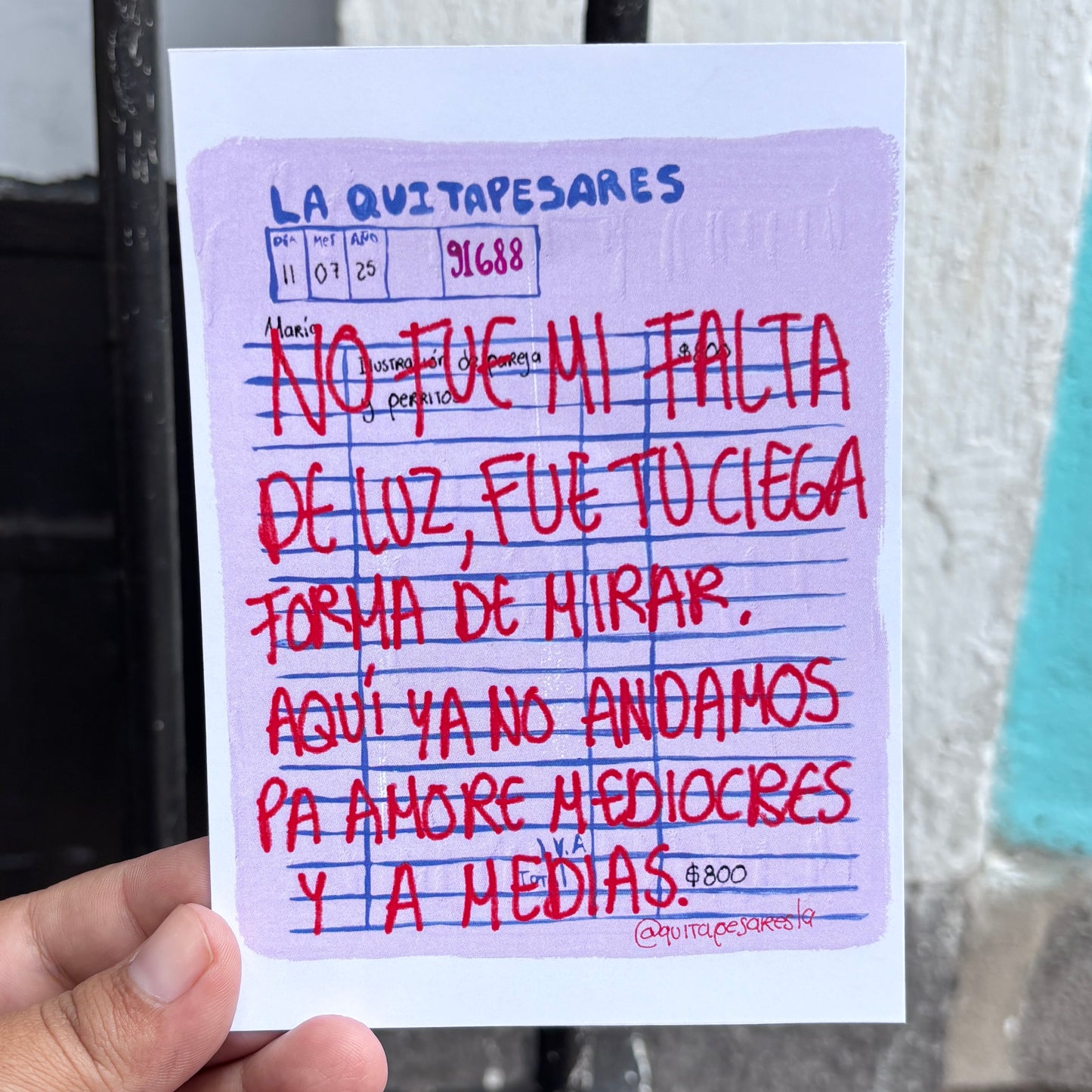 Postal no fue mi falta