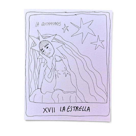 Postal para colorear la estrella